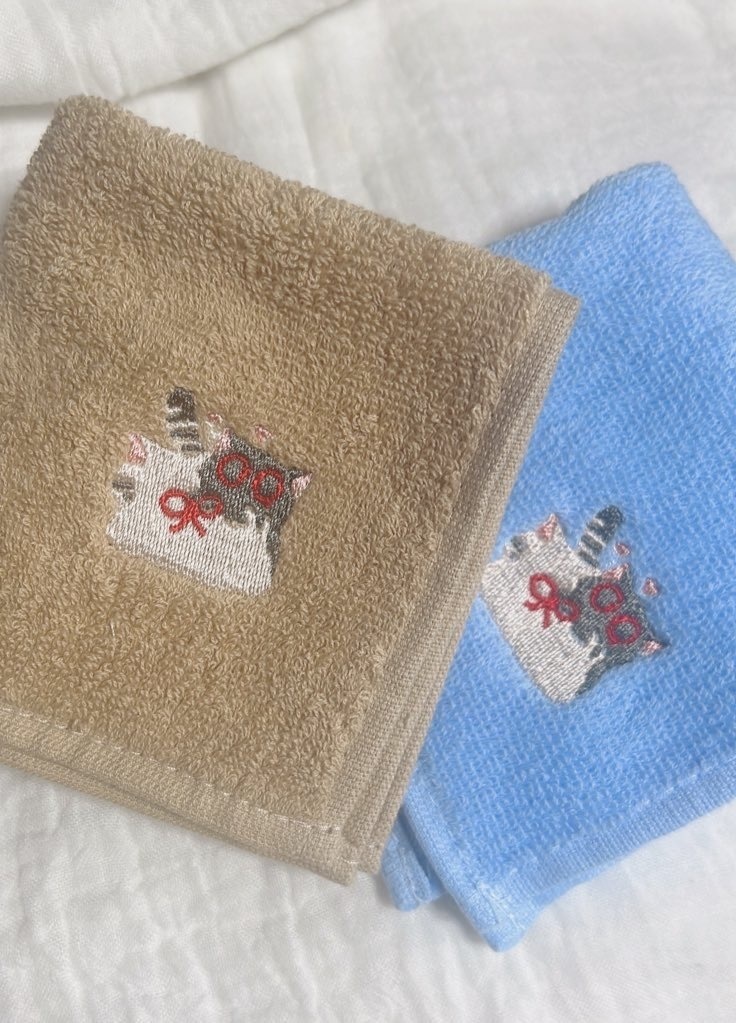 概念ネコチャン刺繍タオルハンカチ