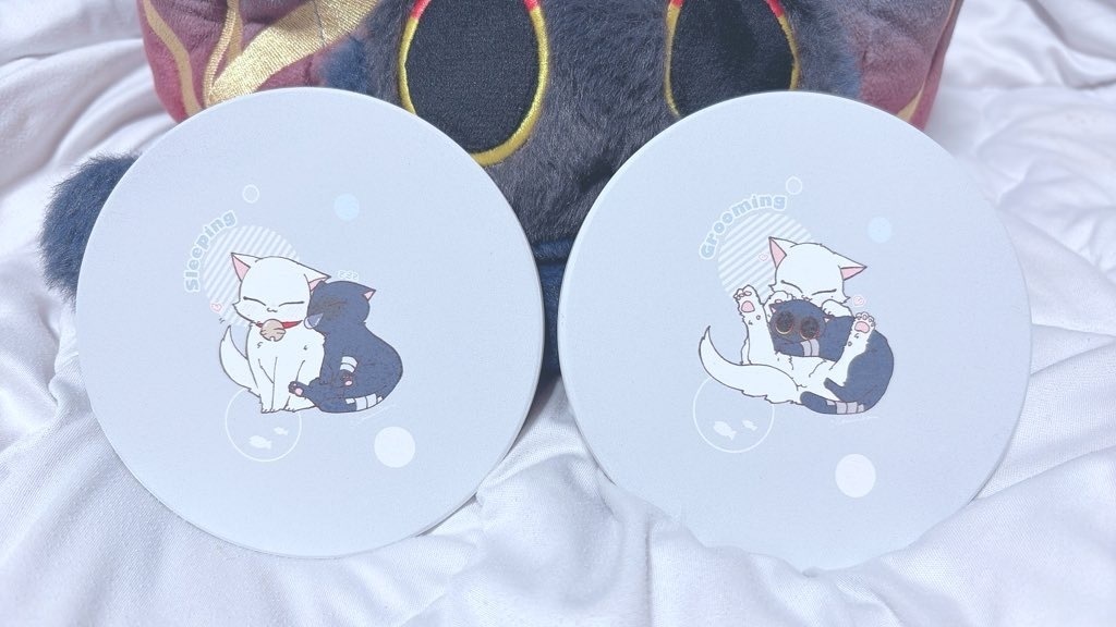 ねこねこ白雲石コースター