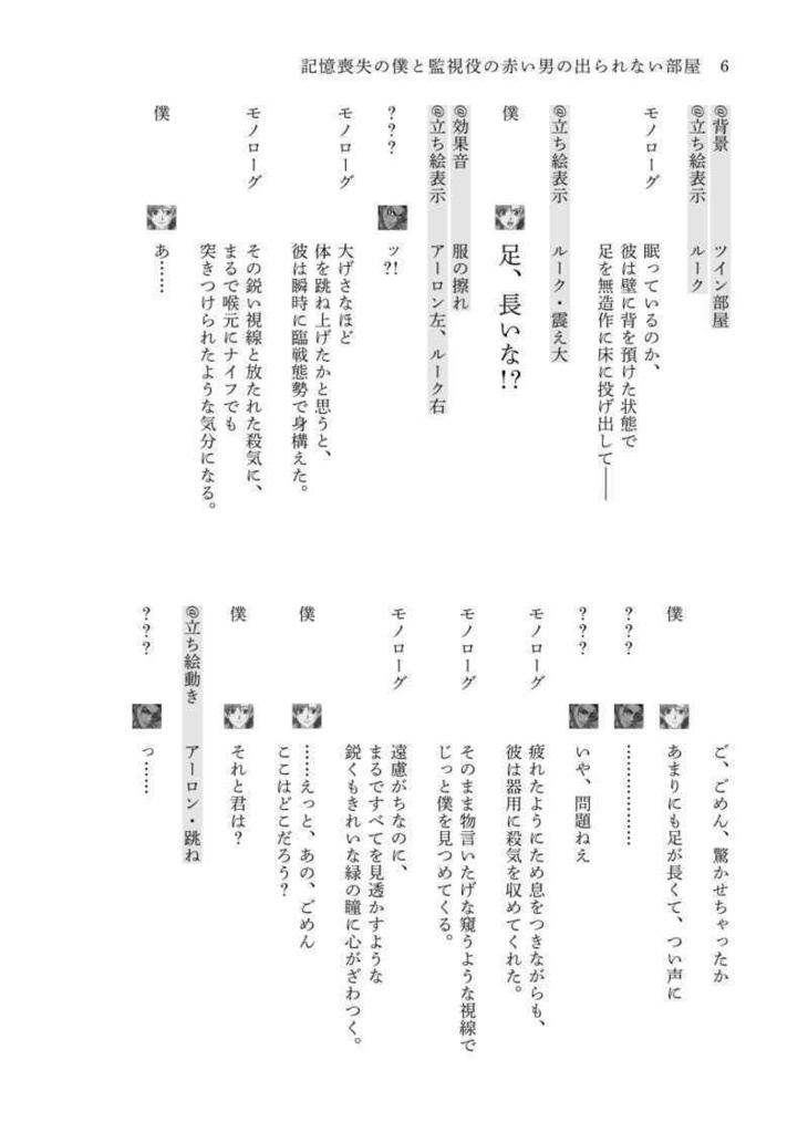 バディミ同人ゲーム「mission:01 記憶喪失の僕と監視役の赤い男の出られない部屋」シナリオ本