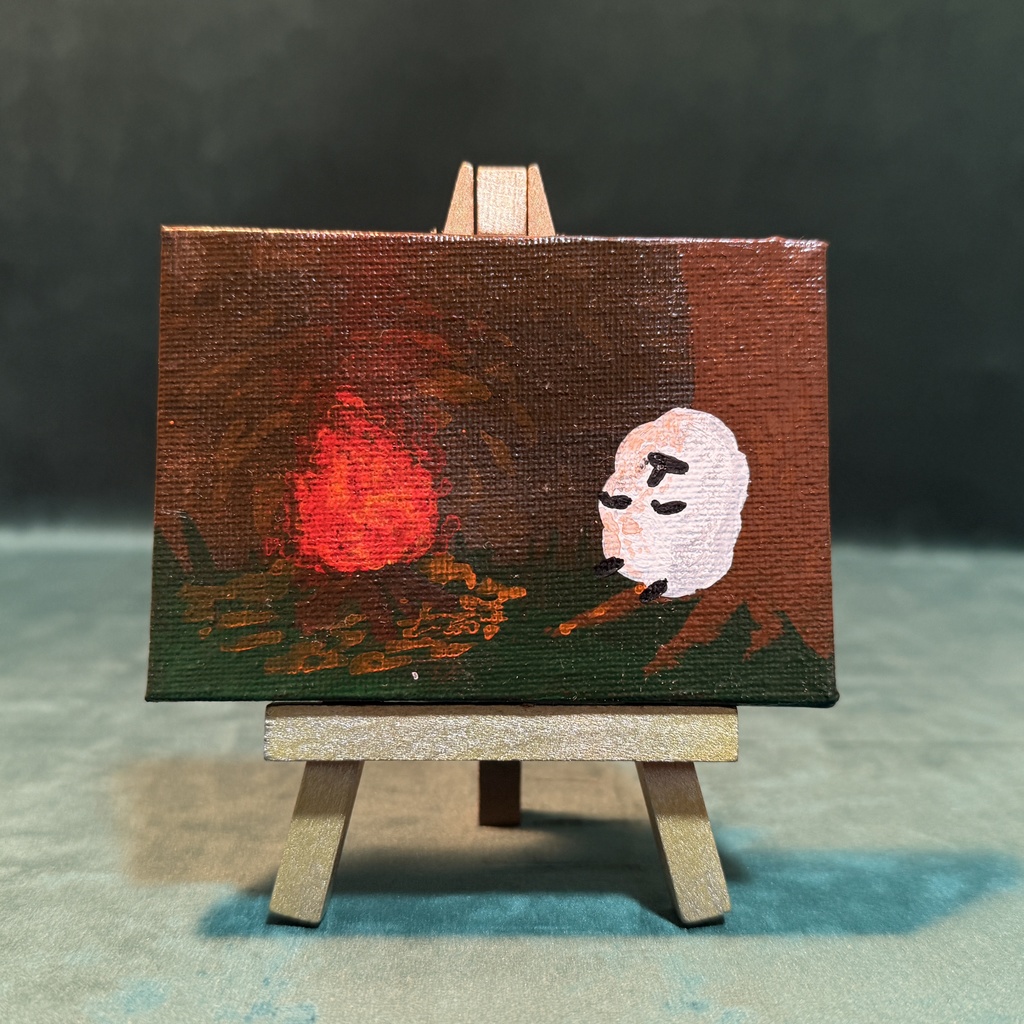 焚き火とひつじ