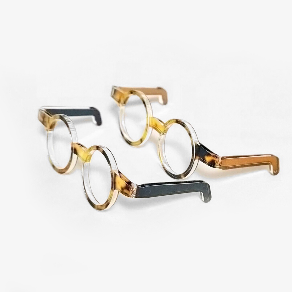 ぬいのべっ甲めがねサイドカラー ラウンド