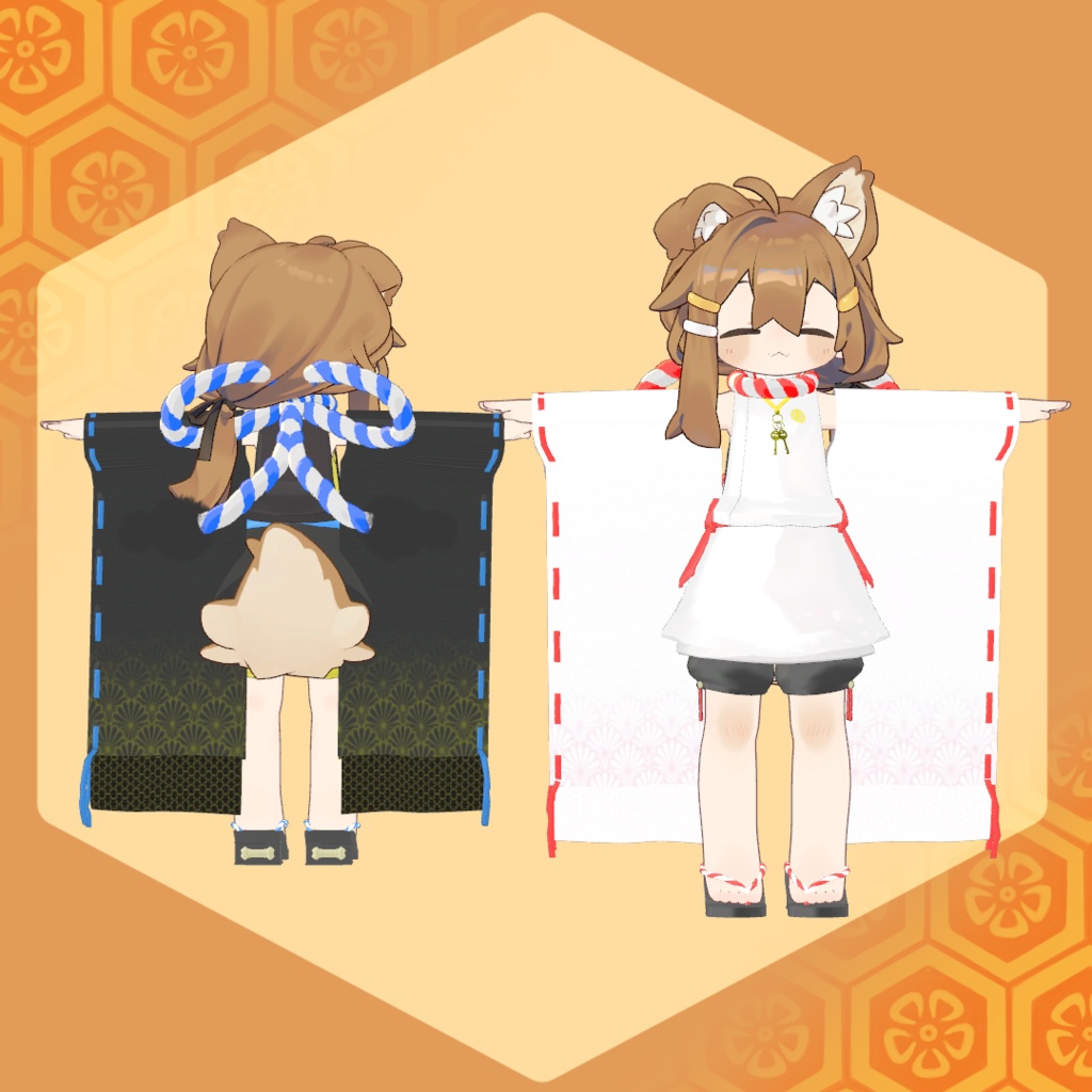 【まめひなた対応】狩衣風狛犬衣装:kamuy【ゆめかわもあるよ】