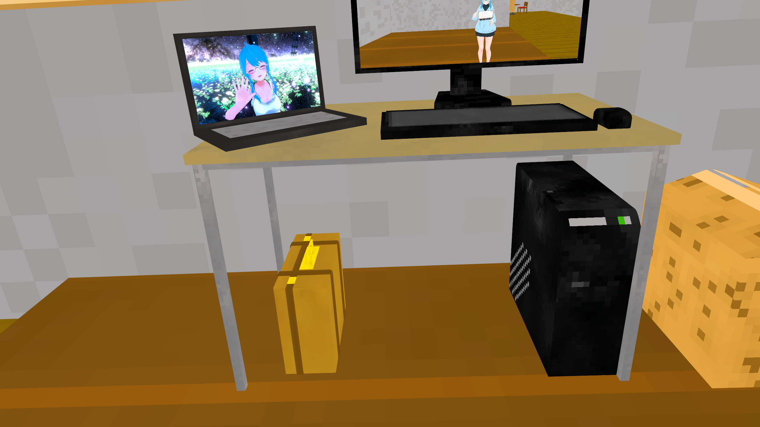 机（ローポリ）