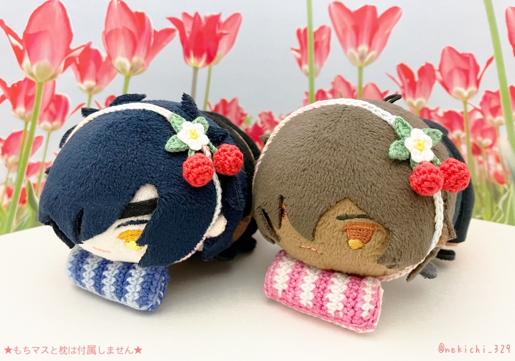 イチゴ畑のうさぎちゃん がま口 がま口ポーチ ハンドメイド あみぐるみ