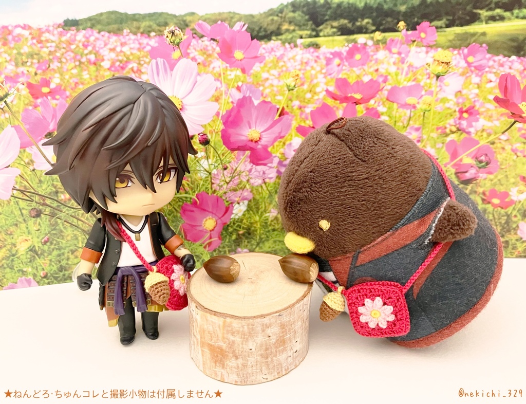 ねん守&ちゅん守*こすもすポシェット(どんぐりつき)*