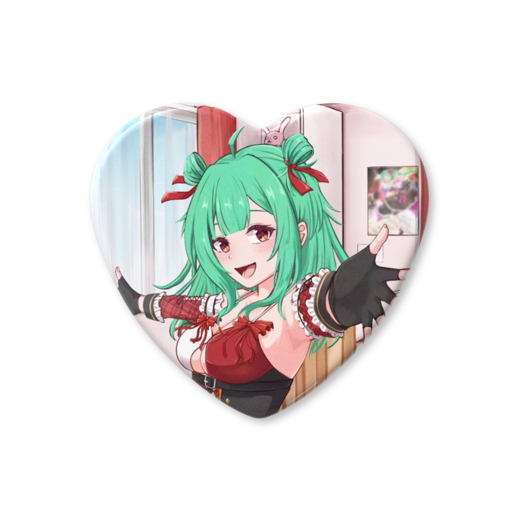 2周年記念アイテム ハート形缶バッジ タイプA