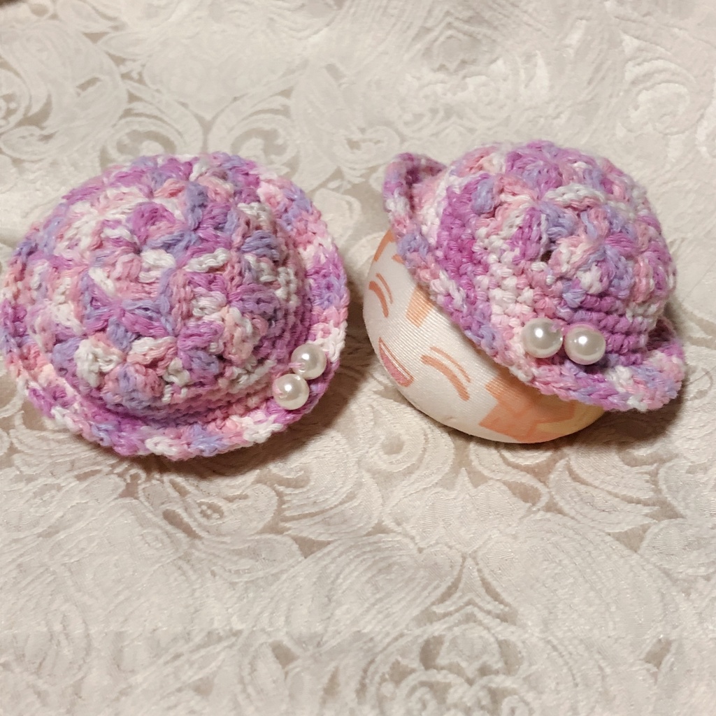 お花いっぱい帽子(紫陽花)