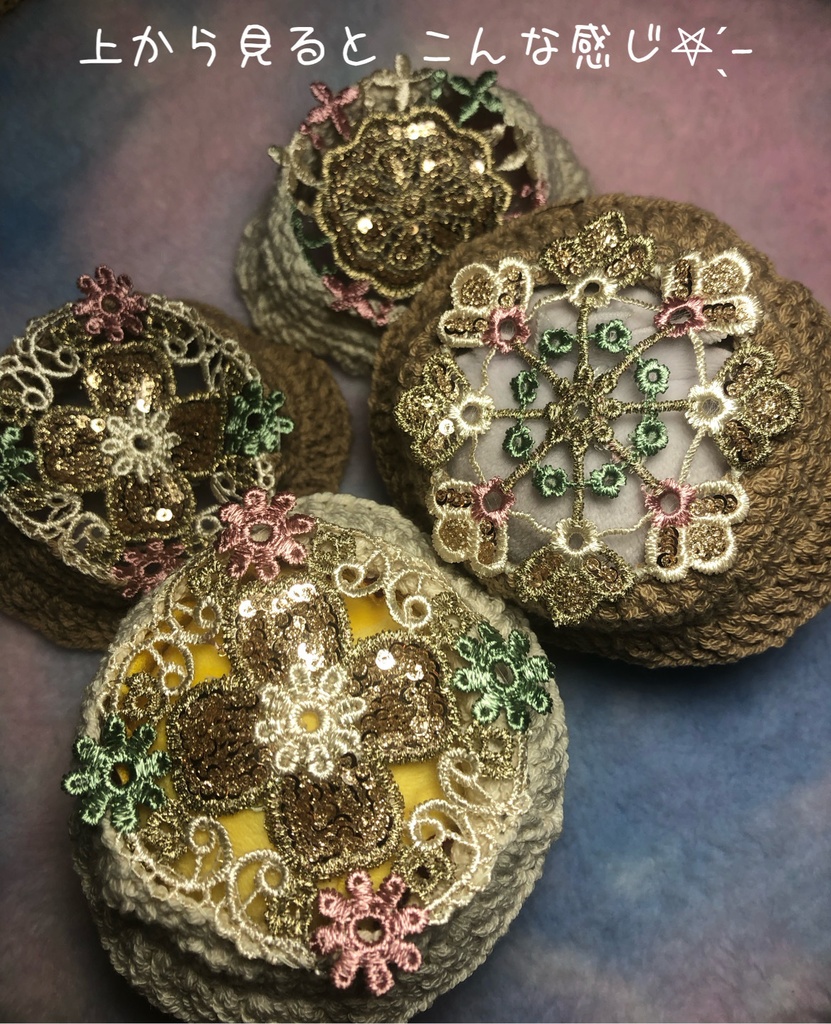 スパンコール刺繍帽子☆ふわコロりんサイズ