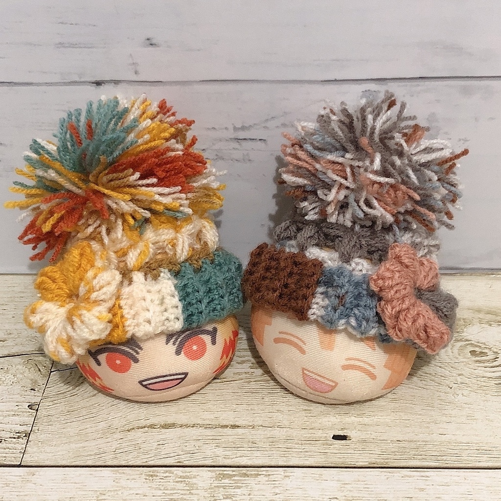 ぷっくりお花のぽんぽんニット帽