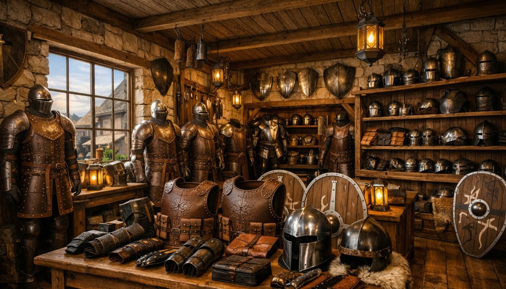 TRPG用背景素材「ファンタジー防具店の内観セット」