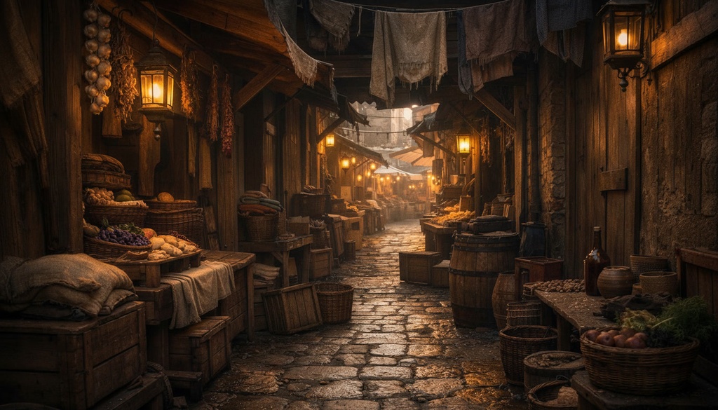 TRPG用背景素材「ファンタジー街の路地裏セット」