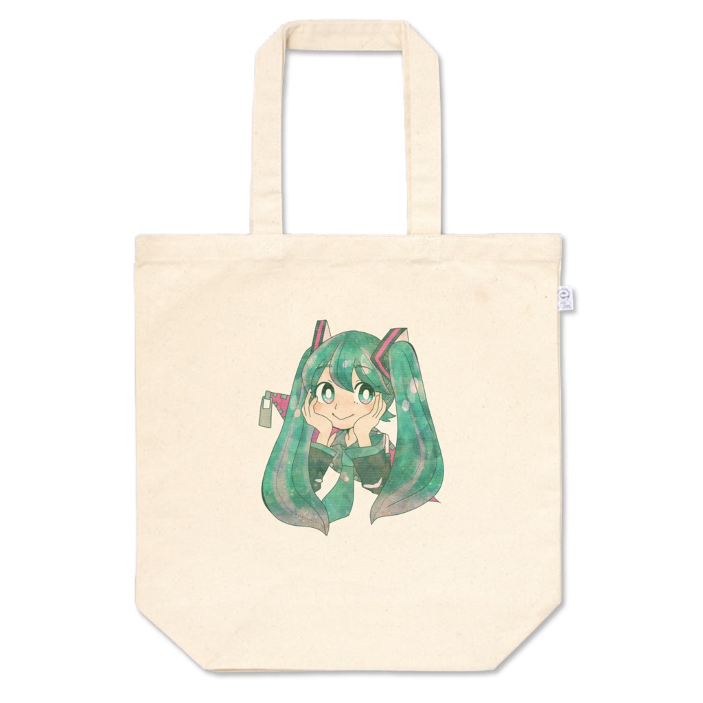 ジッパーから覗くミクさんトート