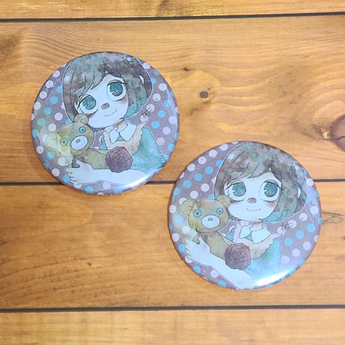 くまとばら缶バッジ