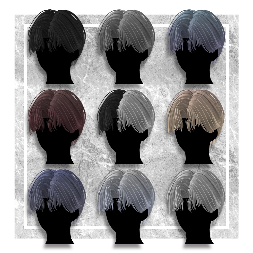 【VRC Hair】Center Mash Hair