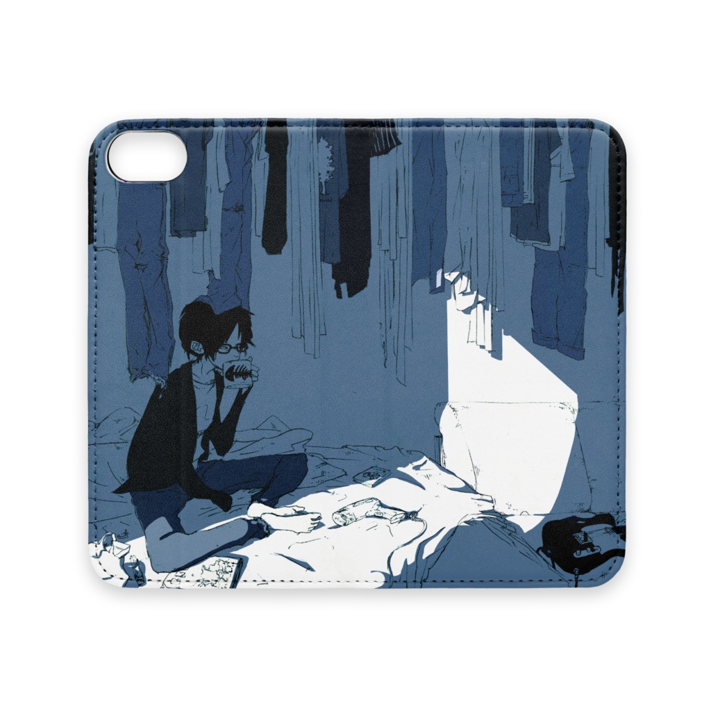 手帳型iPhoneケース（ベルトなし）「洗濯」