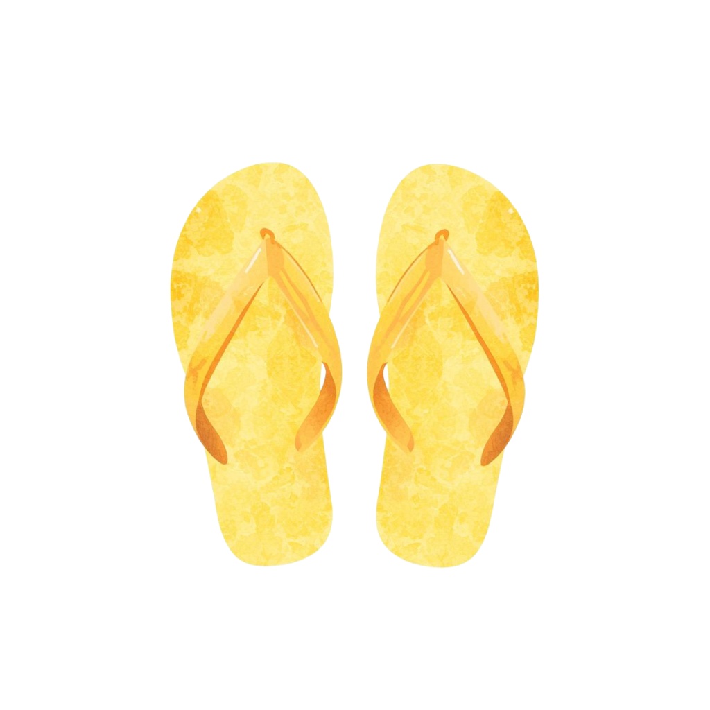 黄色い水彩旅行シリーズ クリップアートセット(PNG形式/背景透過)