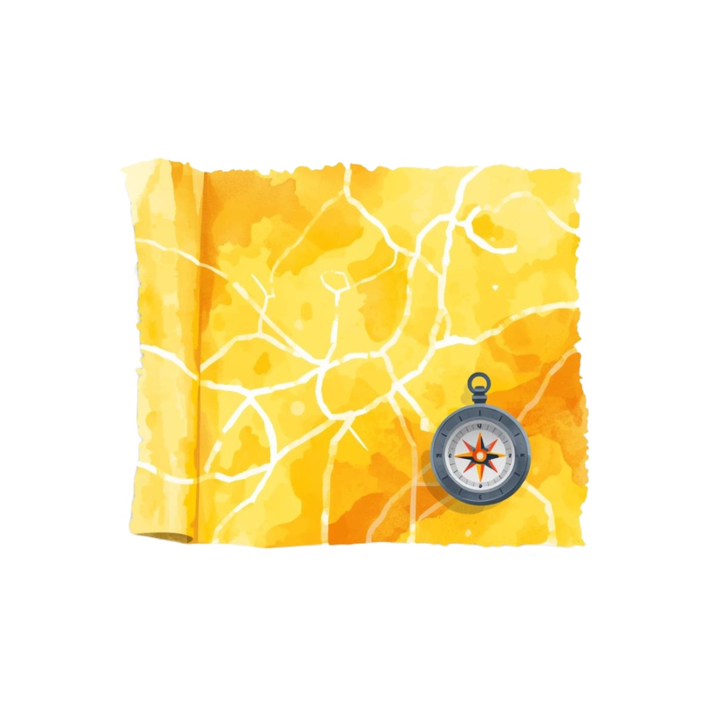 黄色い水彩旅行シリーズ クリップアートセット(PNG形式/背景透過)