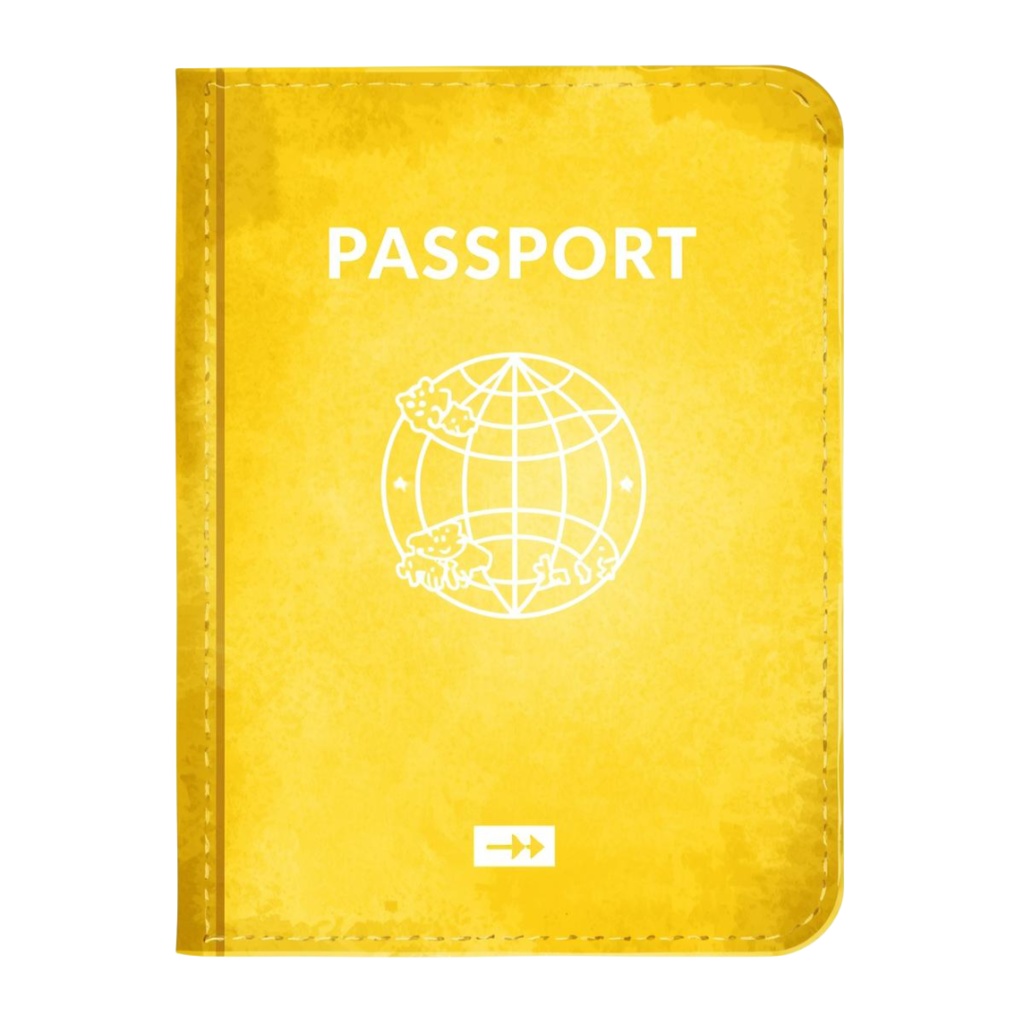 黄色い水彩旅行シリーズ クリップアートセット(PNG形式/背景透過)