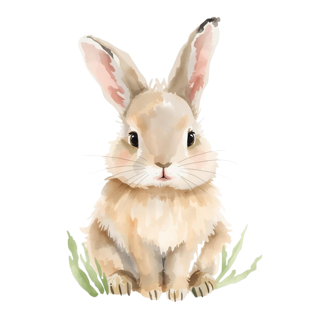 水彩風ゆるかわ動物クリップアート10種セット|ねこ・いぬ・うさぎ・くま・パンダなど