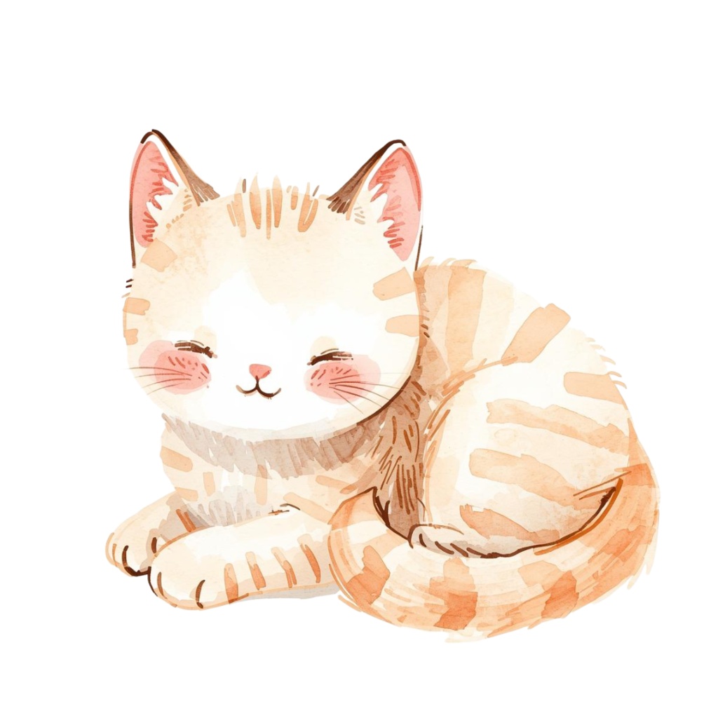 水彩風ゆるかわ動物クリップアート10種セット|ねこ・いぬ・うさぎ・くま・パンダなど