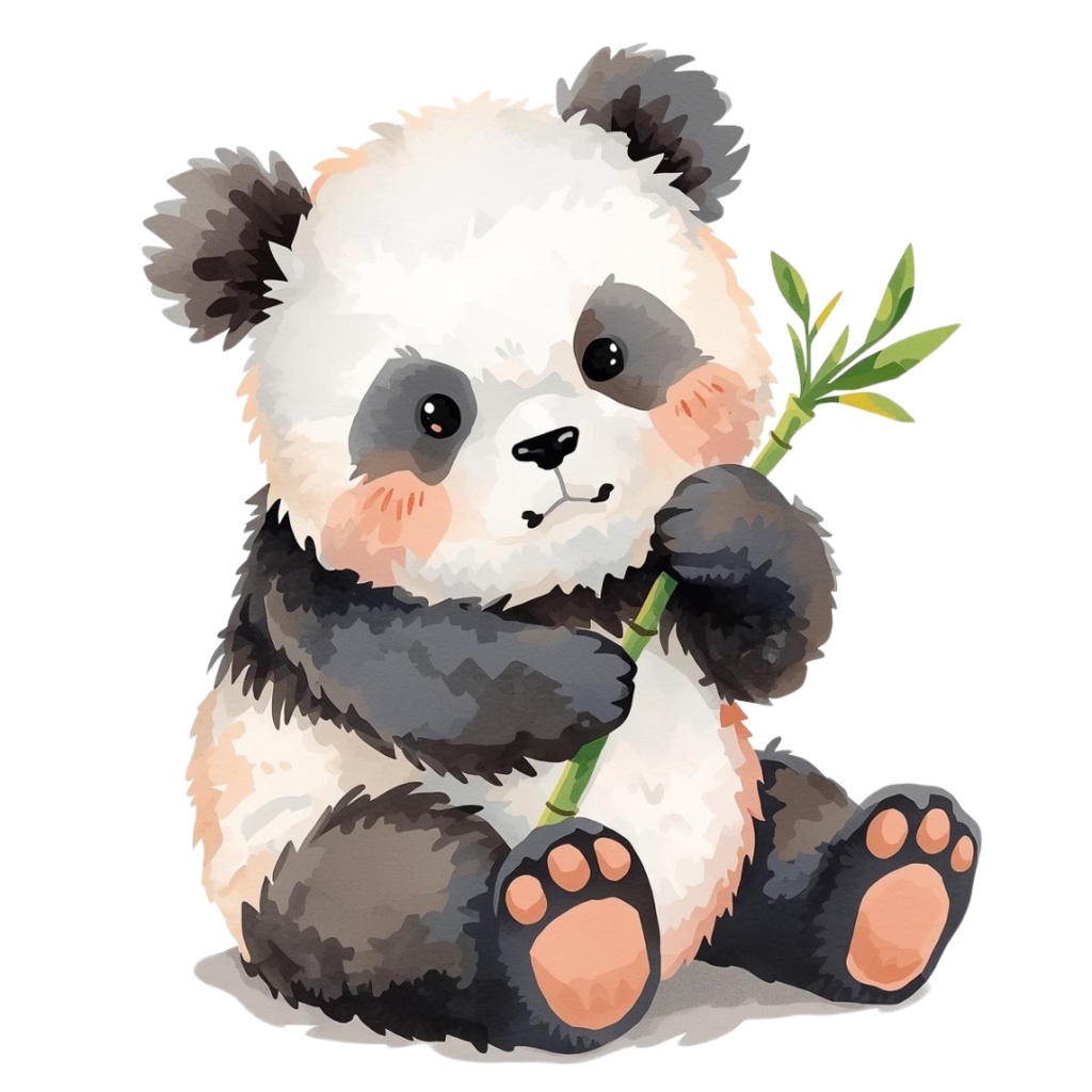 水彩風ゆるかわ動物クリップアート10種セット|ねこ・いぬ・うさぎ・くま・パンダなど