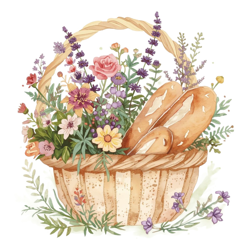 春の水彩リース クリップアートセット(10点)