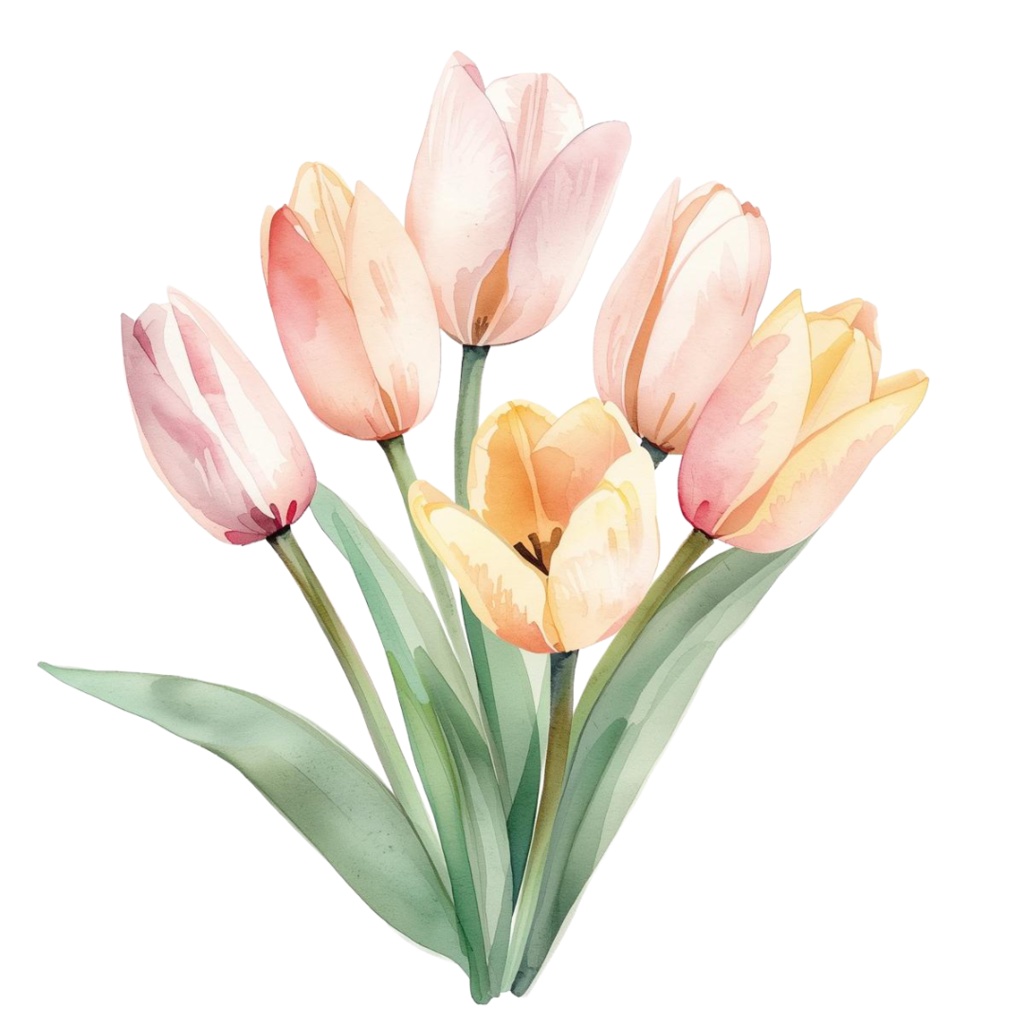 春の水彩リース クリップアートセット(10点)