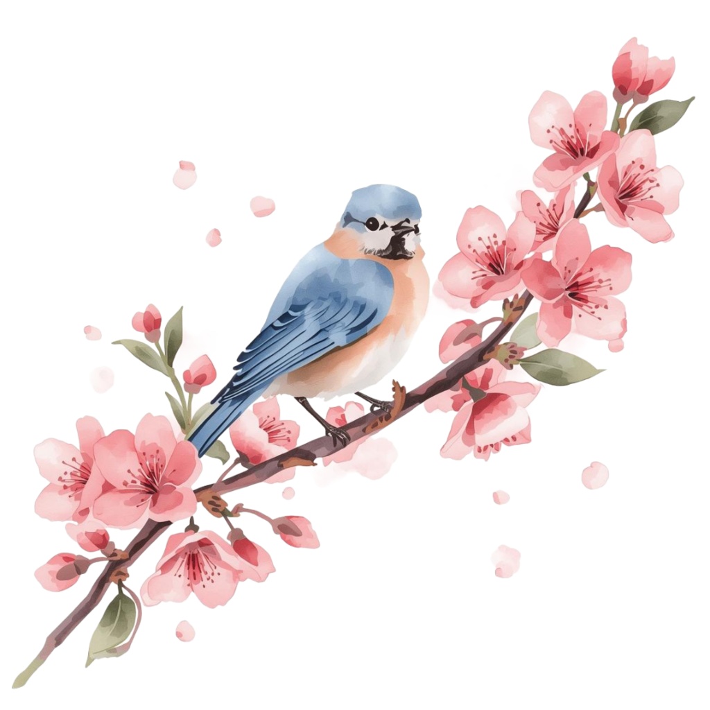 春の水彩リース クリップアートセット(10点)