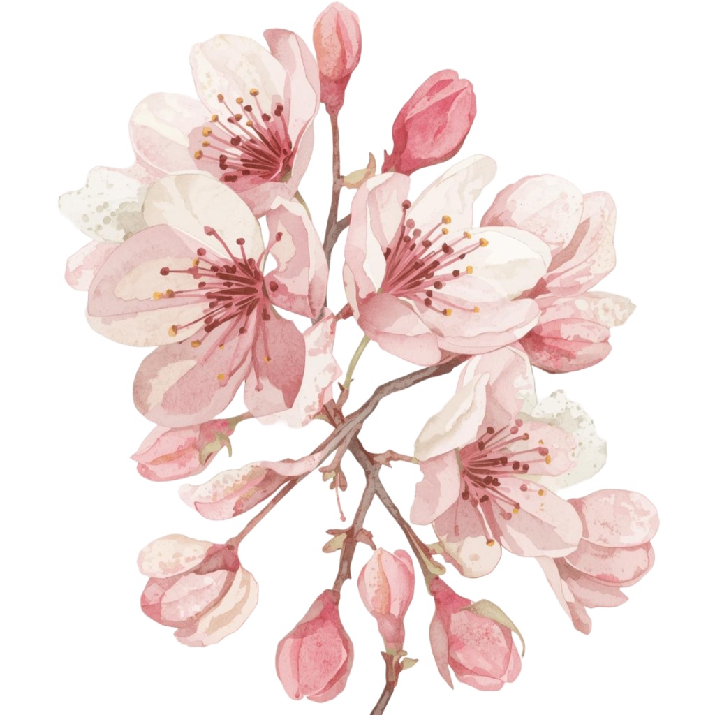 春の水彩リース クリップアートセット(10点)