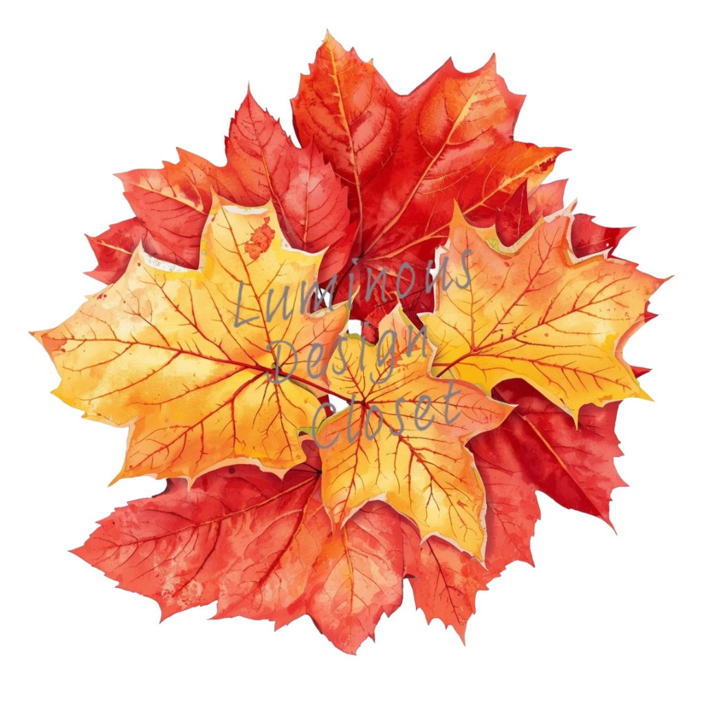 秋のぬくもりを感じる水彩クリップアートセット10個セット