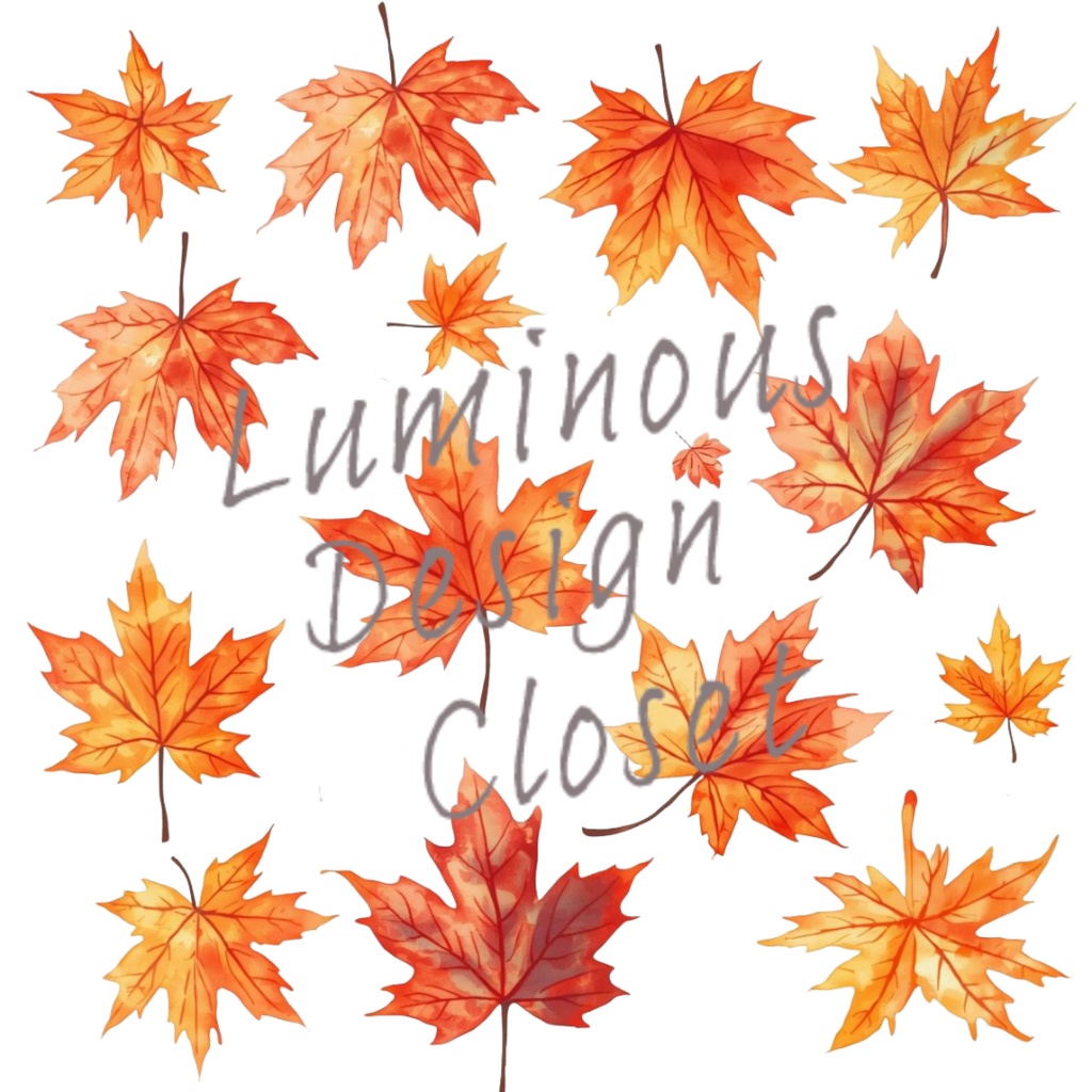 秋のぬくもりを感じる水彩クリップアートセット10個セット