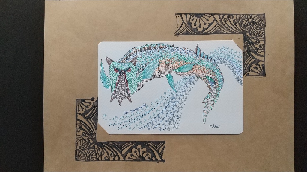 Oni  バラマンディ・カラーペン画