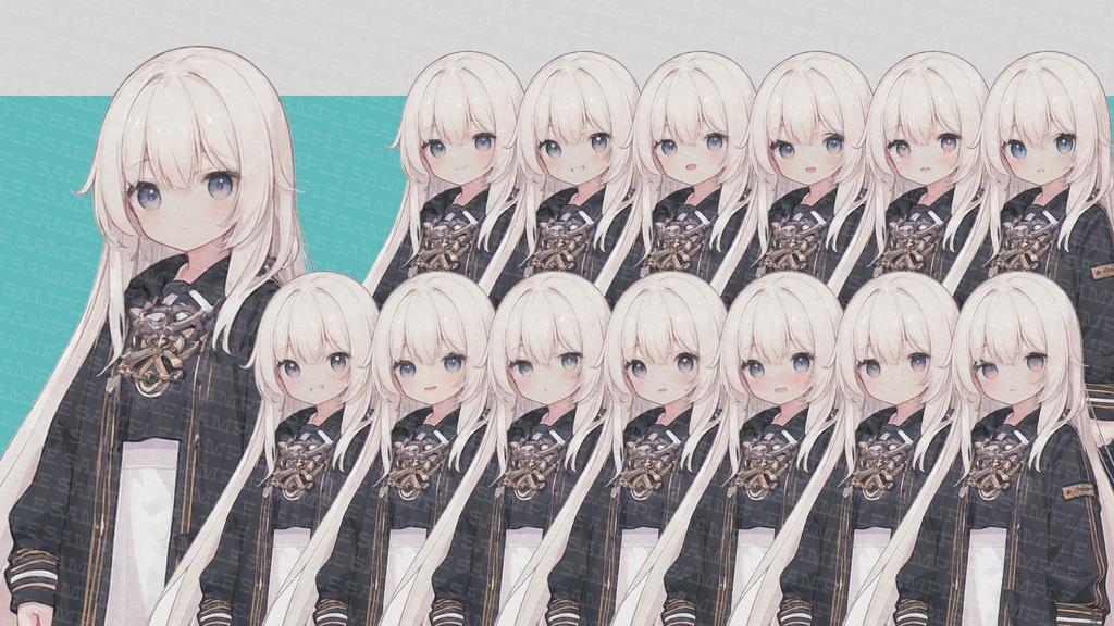 立ち絵 ディストピア風少女 表情差分13種+影