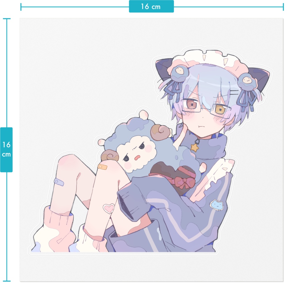 ジャージメイドえんろくんクリアステッカー