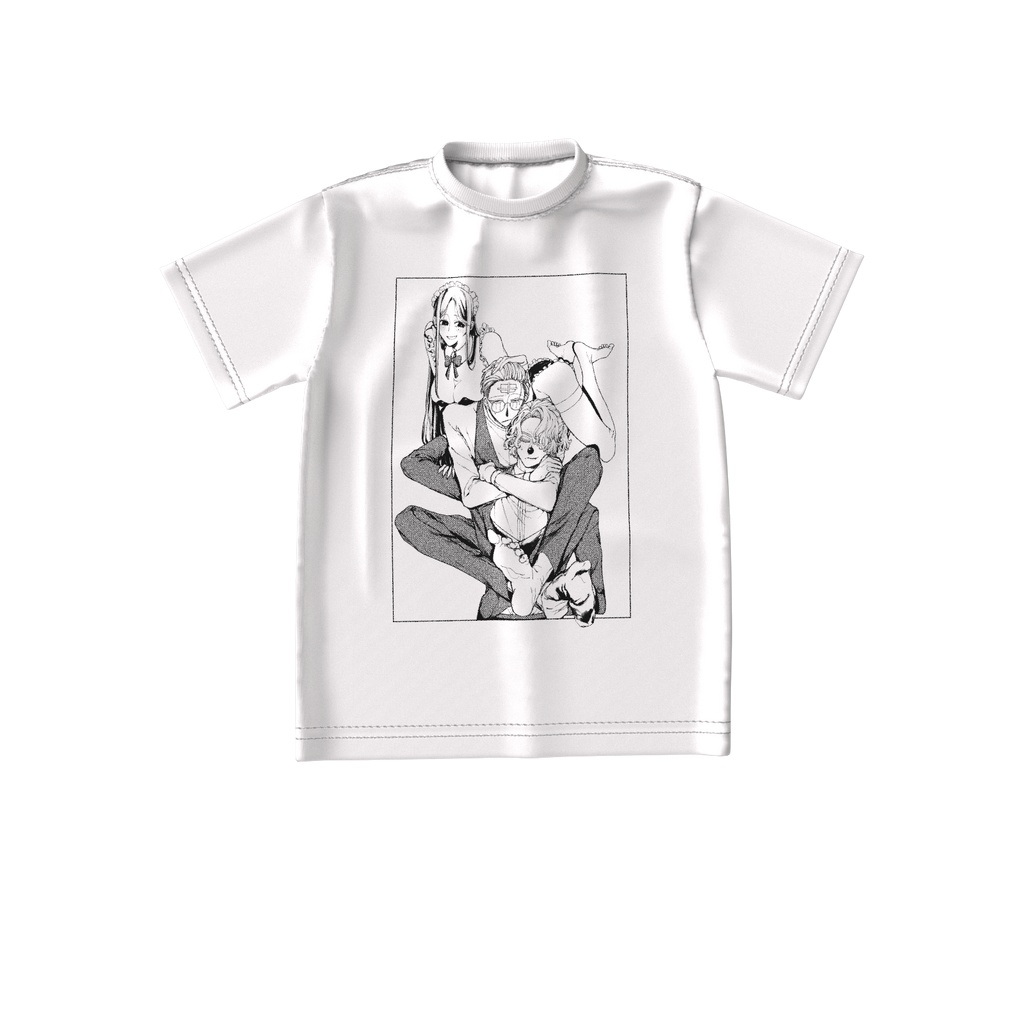 ビッグシルエットTシャツ　モノクロ