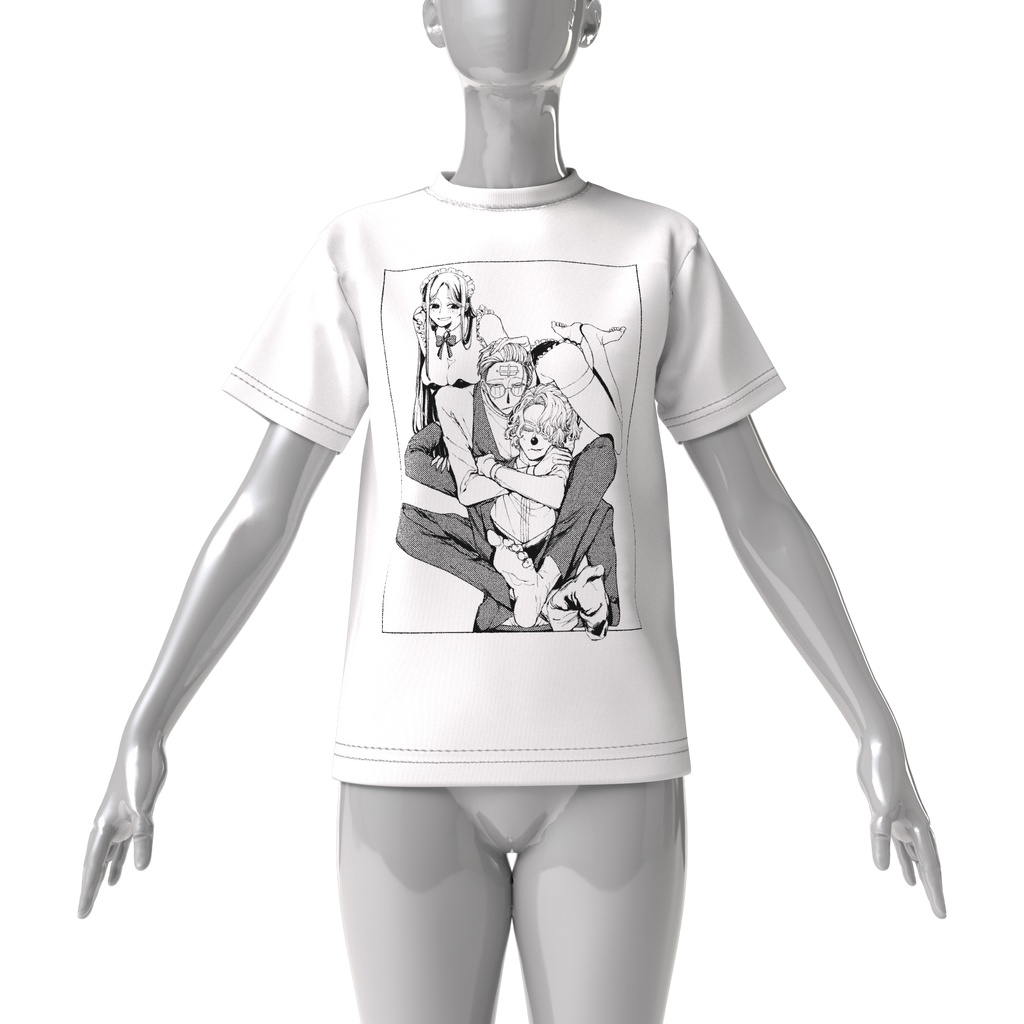 ビッグシルエットTシャツ モノクロ