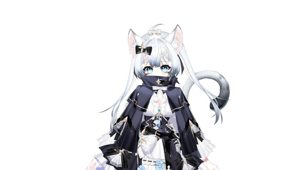 【Live2Dモデル】【汎用モデル】可愛い白髪の猫の神様!/Cute White Hairde cat kami!