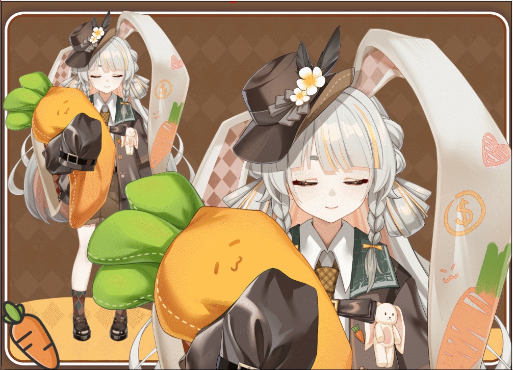 【Live2Dモデル】【汎用モデル】イギリス風うさぎ娘/Detective Bunny