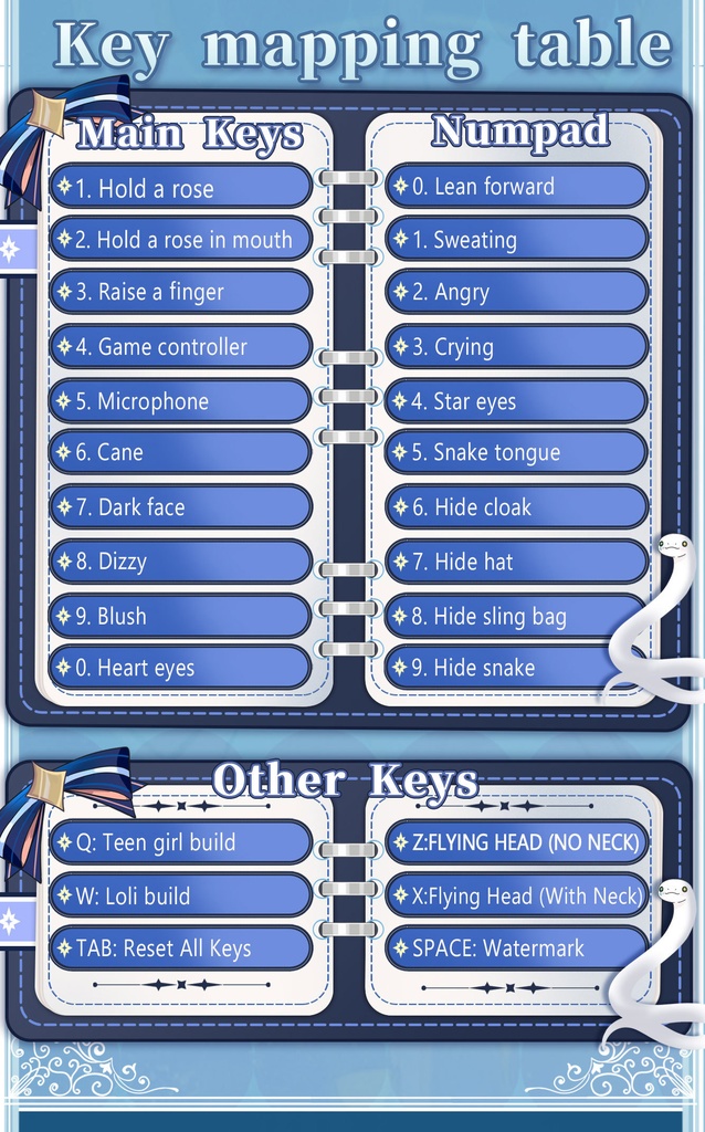 【Live2Dモデル】【汎用モデル】オッドアイスネーク / Odd-Eye Snake