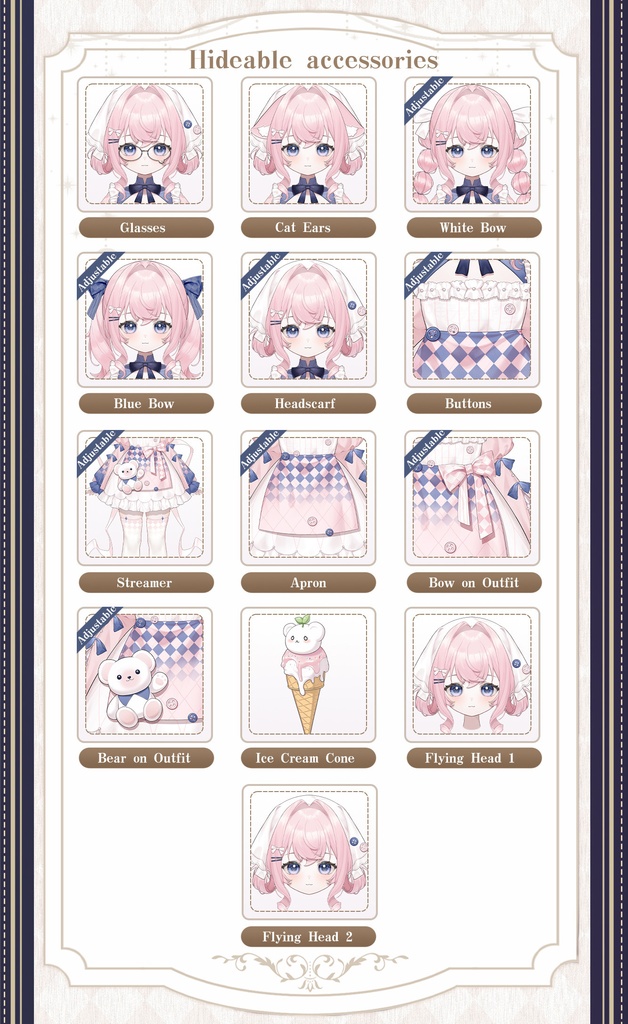 【Live2Dモデル】【汎用モデル】くまメイド / Kuma Maid