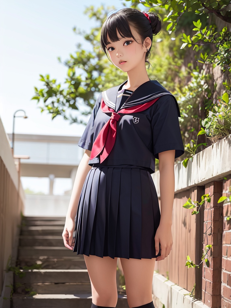 学生服を着た綺麗な女の子