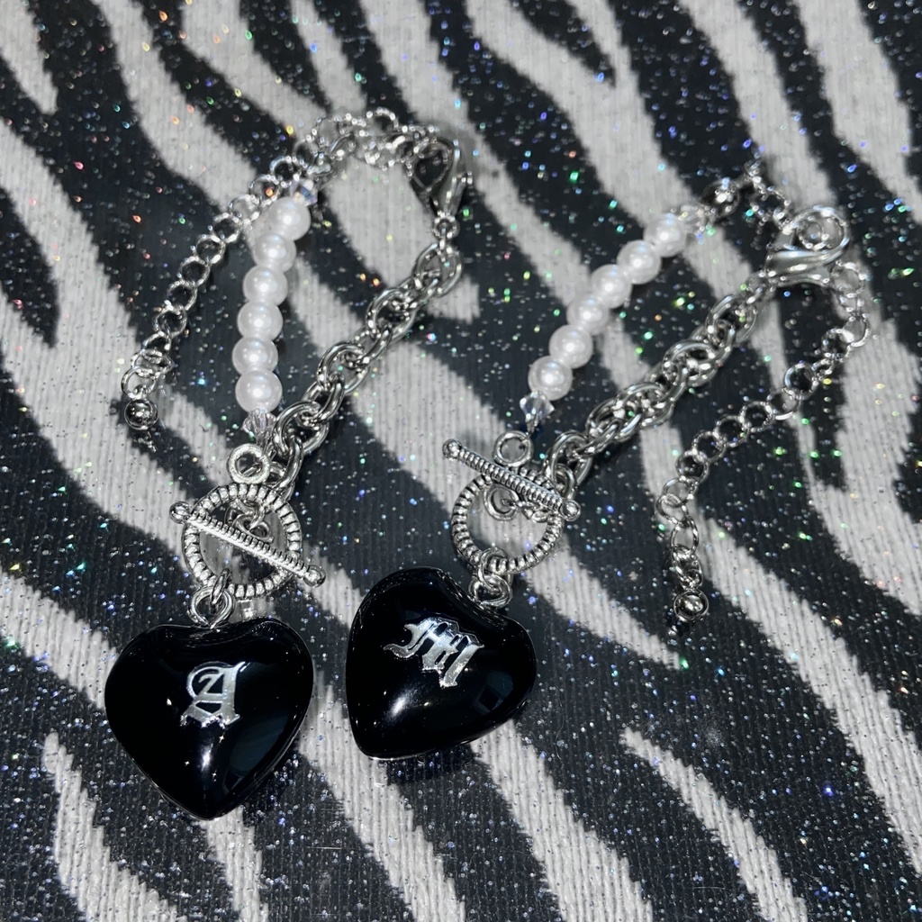 ぬいのイニシャル🖤マンテルネックレス☪️