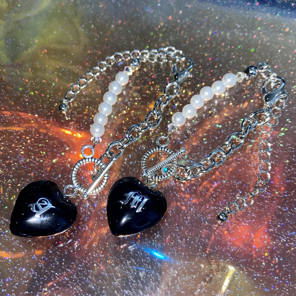 ぬいのイニシャル🖤マンテルネックレス☪️