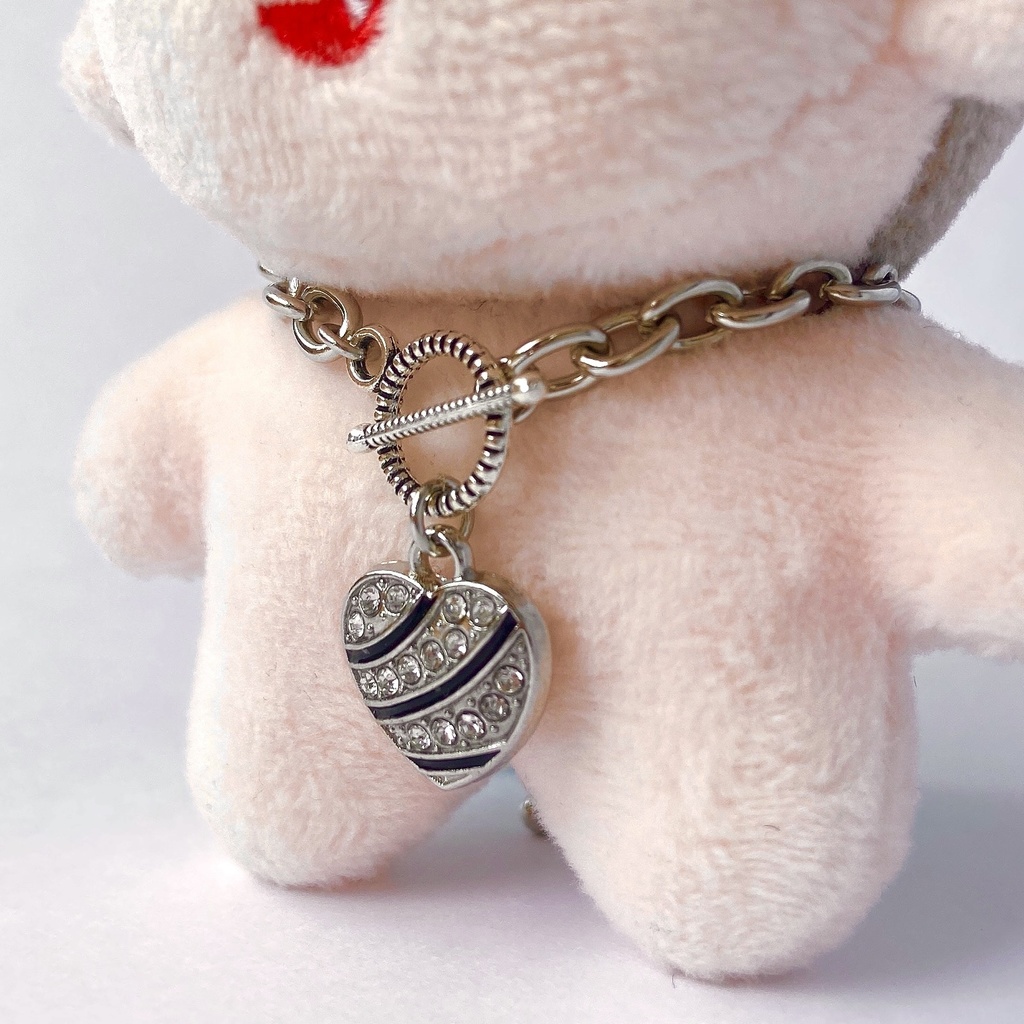 🩵ぬいのラインハート🩷マンテルネックレス🖤