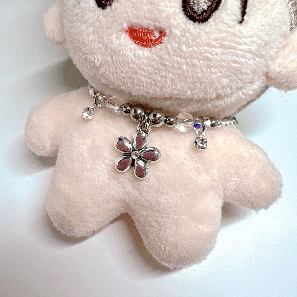 🩶ぬいのミニチャームフリンジネックレス🖤