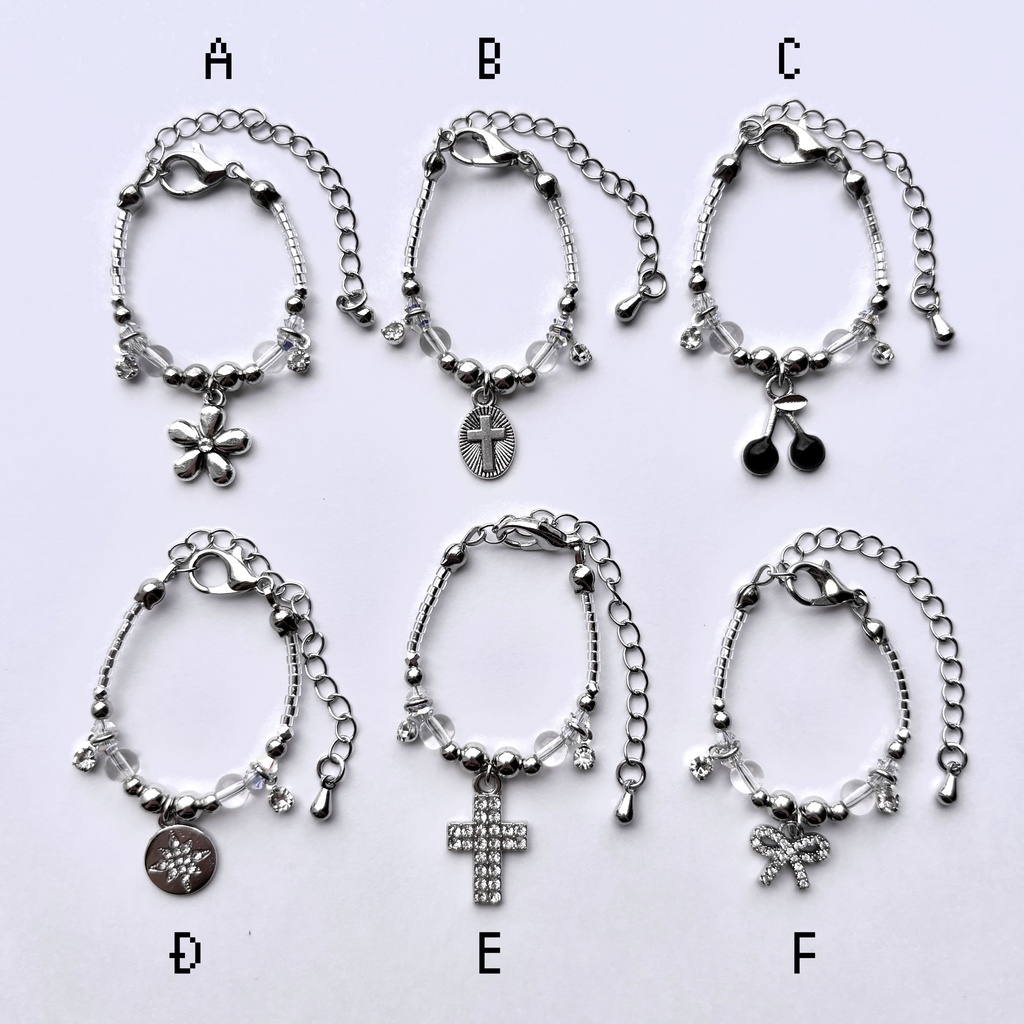 🩶ぬいのミニチャームフリンジネックレス🖤