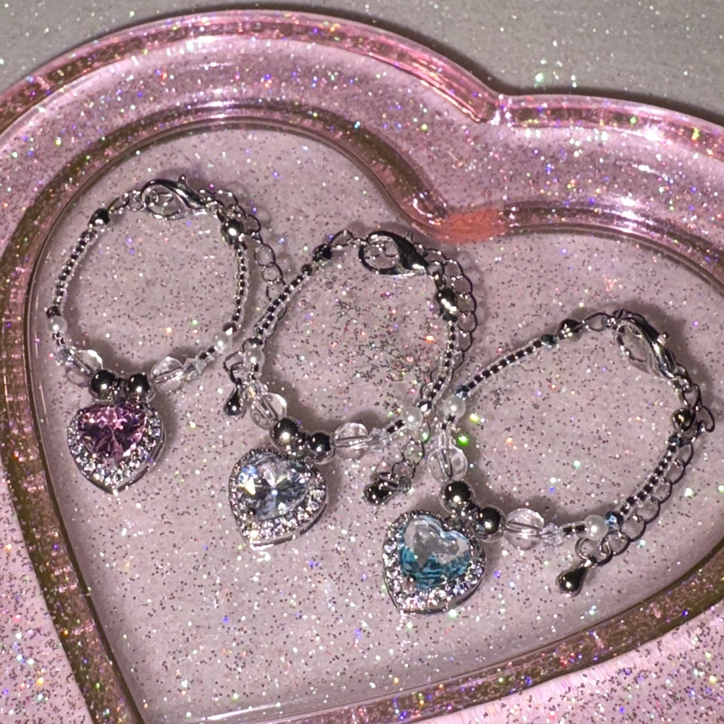 🩵ぬいのきらきら🤍ハートネックレス🩷