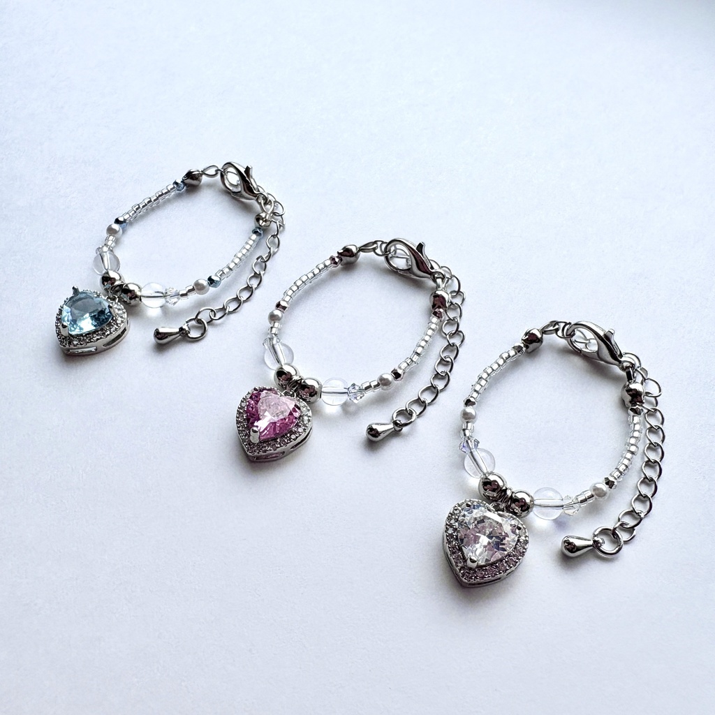 🩵ぬいのきらきら🤍ハートネックレス🩷