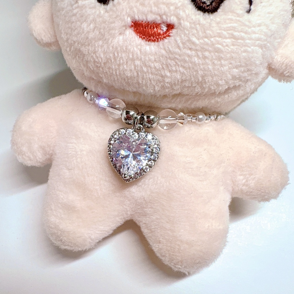 🩵ぬいのきらきら🤍ハートネックレス🩷