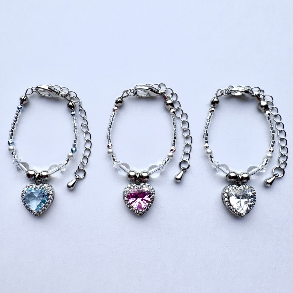 🩵ぬいのきらきら🤍ハートネックレス🩷